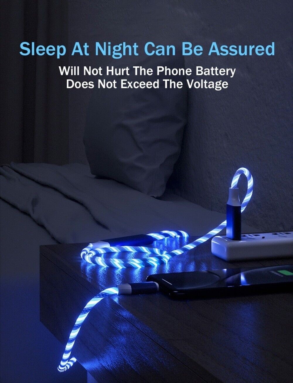 3 in 1 LED Fast Charging Cable Adapter For iPhone Micro USB Type C
