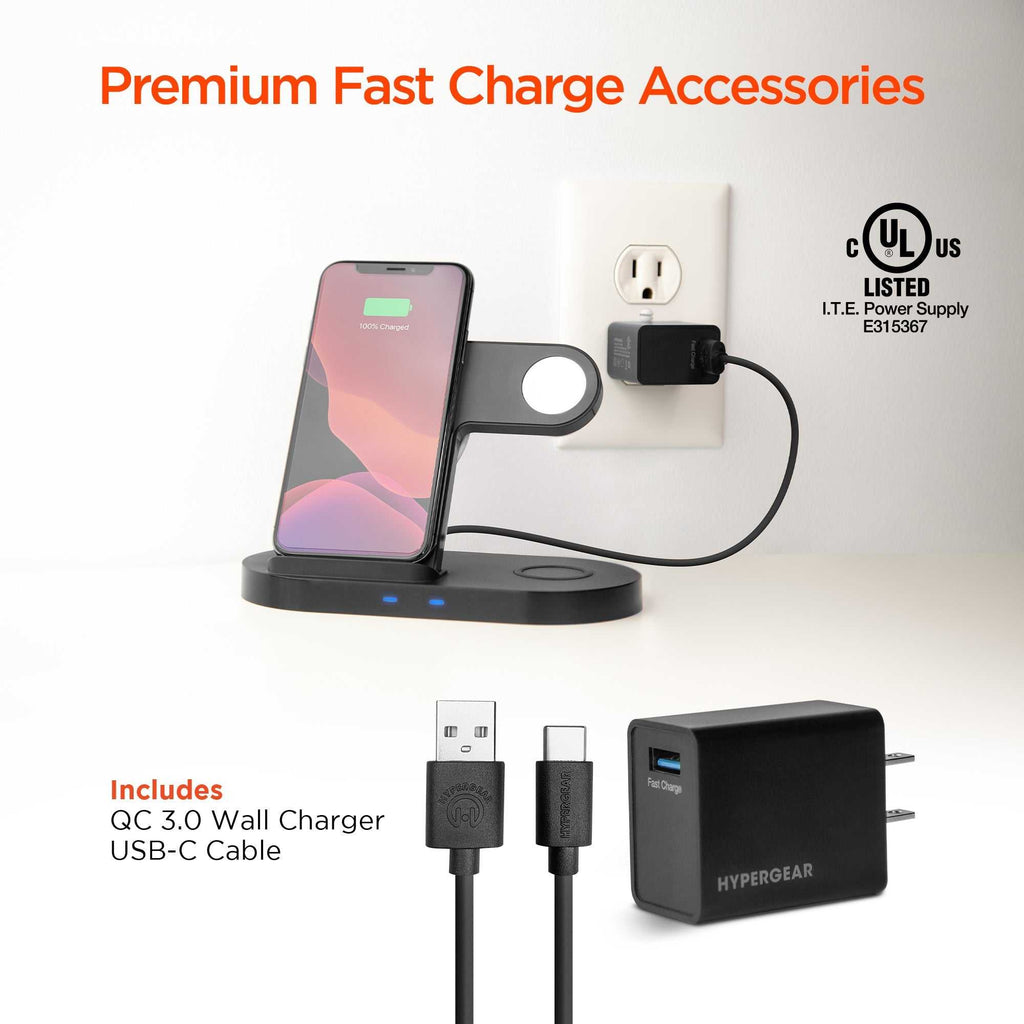 HyperGear 3-in-1 Wireless Charging Dock
