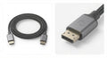 Câble DisplayPort vers DisplayPort noir avec gaine tressée en fibre de Kevlar et connecteurs métalliques robustes, DisplayPort 1.4.