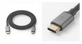 Câble USB-C vers USB-C noir tressé en fibre de Kevlar avec connecteurs métalliques gris, charge rapide 100W Power Delivery.