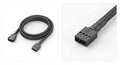 Câble d'extension noir tressé en fibre de Kevlar avec connecteurs 4 broches pour ventilateur de PC, robuste et flexible.