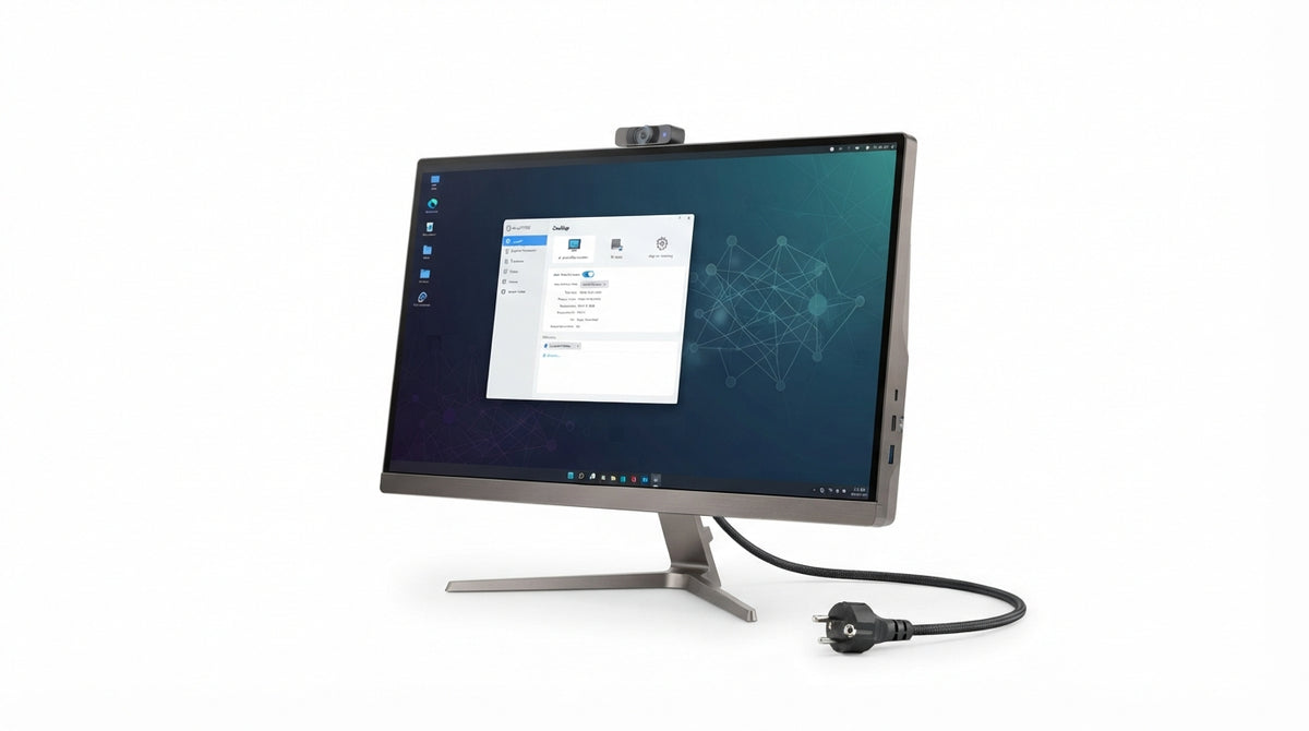 Écran de bureau intelligent avec capteur de présence et luminosité adaptative par IA