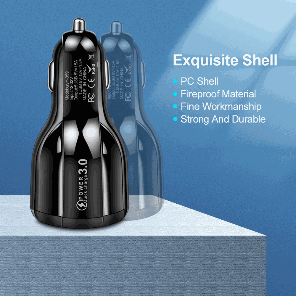 15W Quick Charge 5USB QC3.0 Car Charger